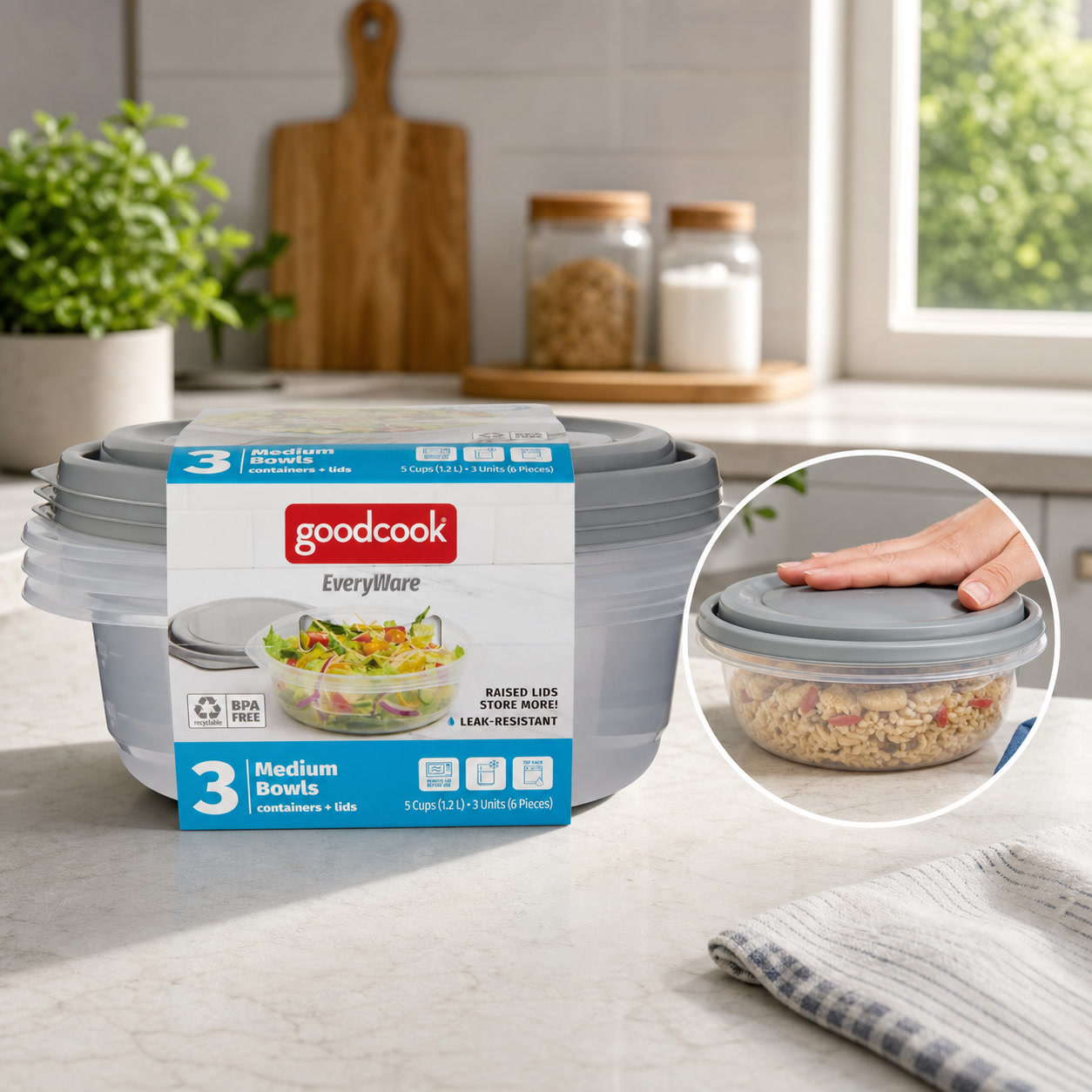 Storage Food Prep - 6 шт. круглых контейнеров для хранения