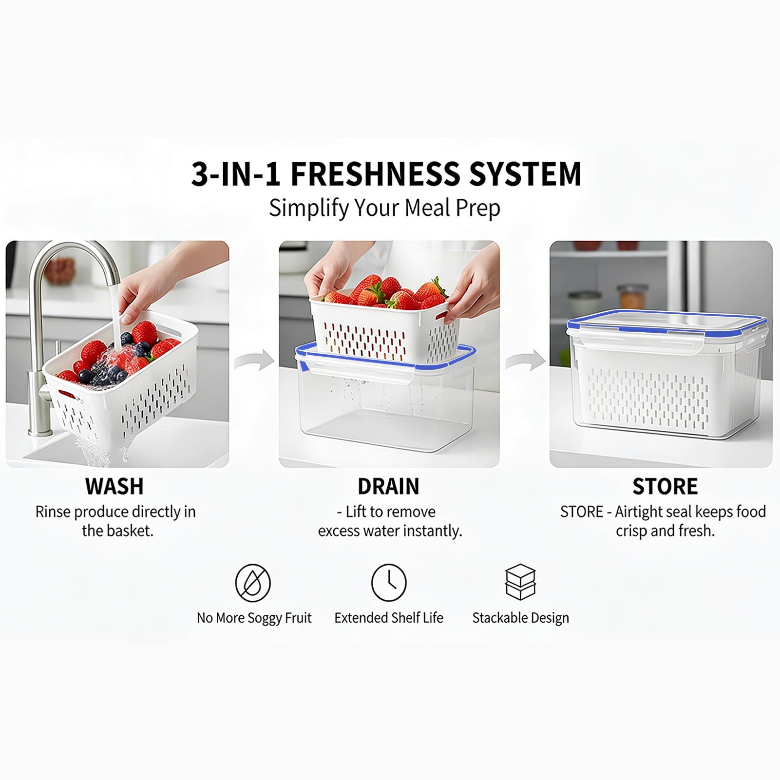 Food Storage Vegetables - Контейнер для хранения продуктов 4 в