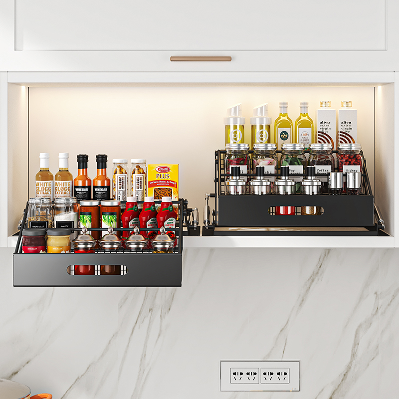 Food Storage Shelving - 1 шт. 3-ярусная выдвижная полка-органайзер для
