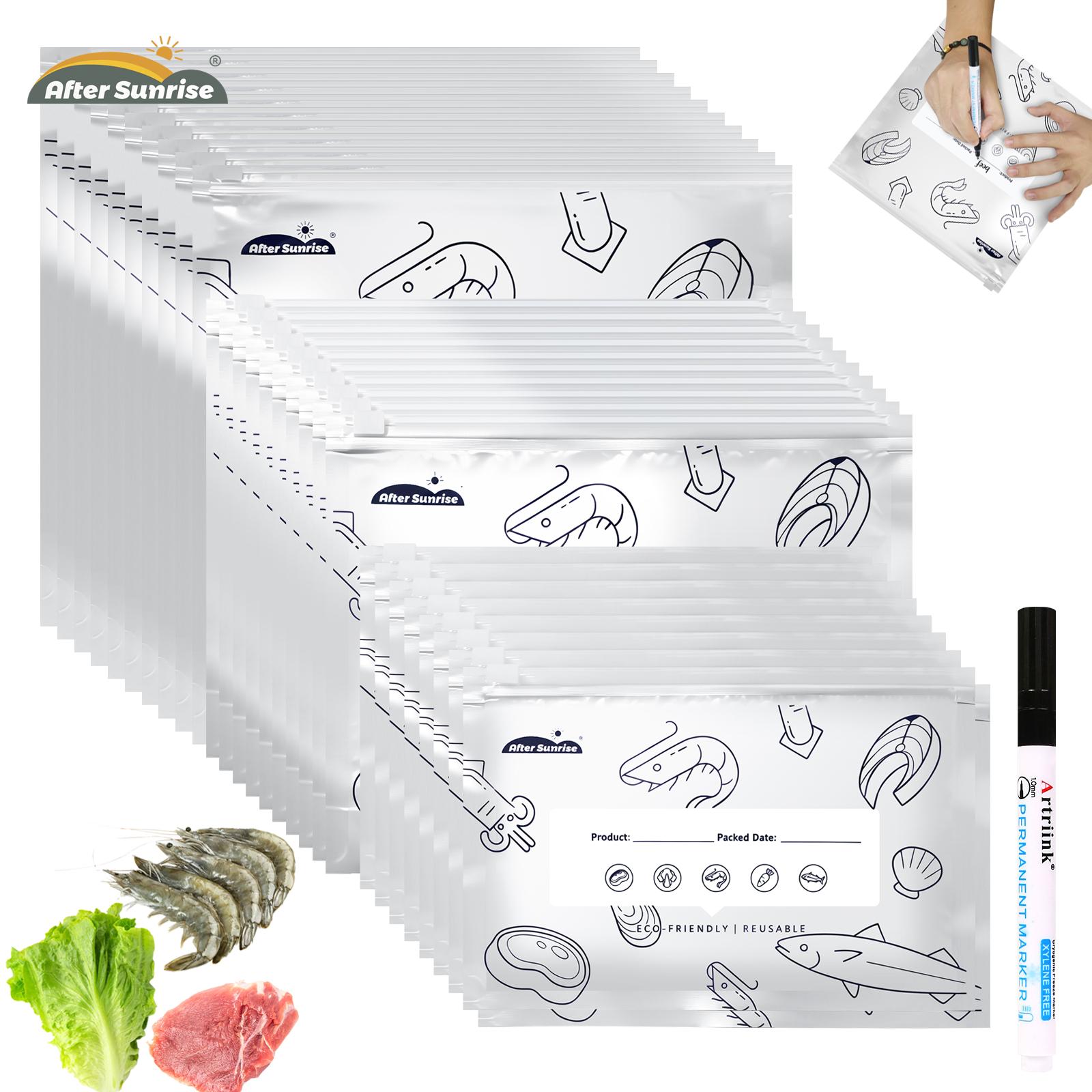 Food Storage Bags Zip Lock Pouch - 【Охлаждаемые продукты】Многоразовые герметичные пакеты из алюминиевой