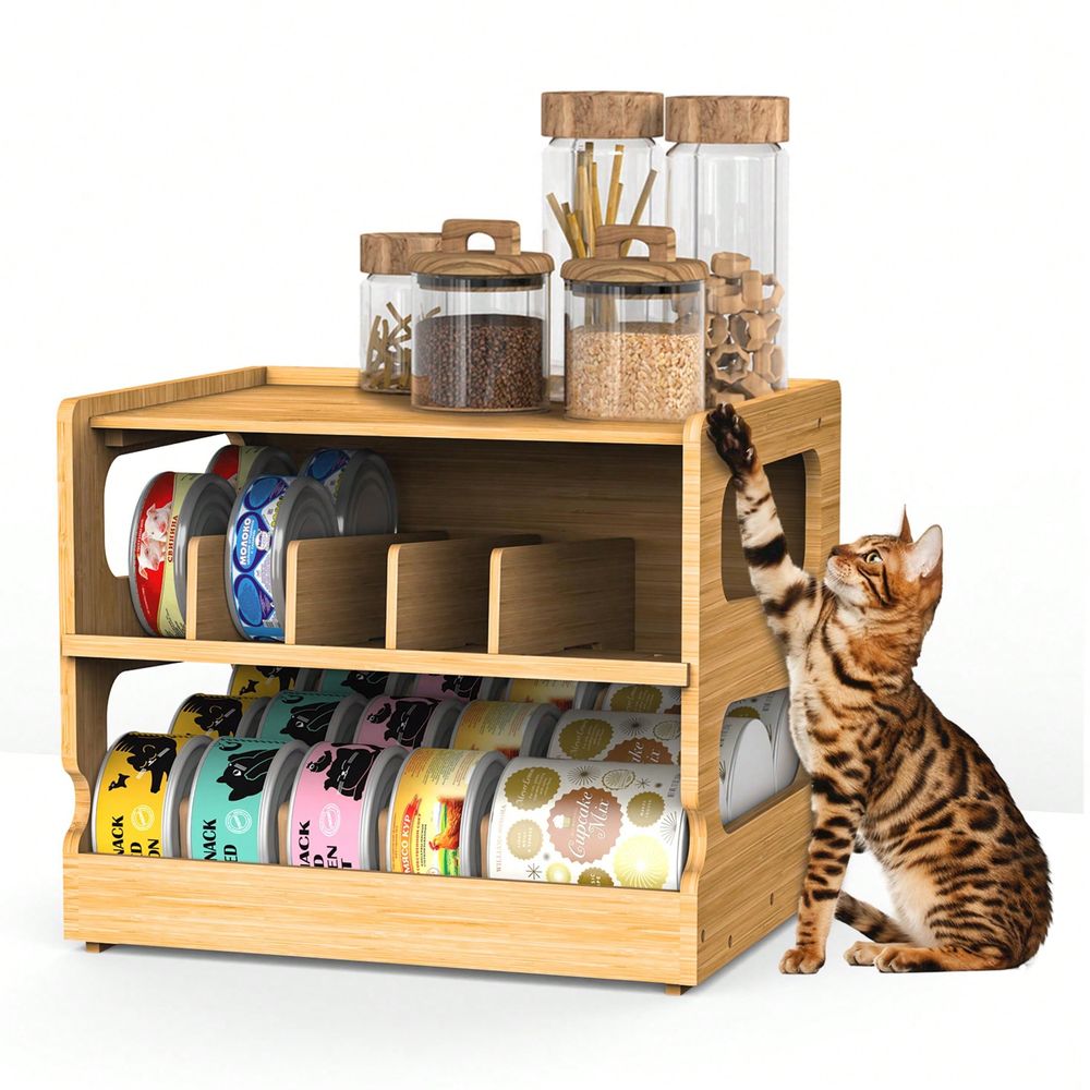 Food Storage Dispenser - Складной бамбуковый органайзер для корма для