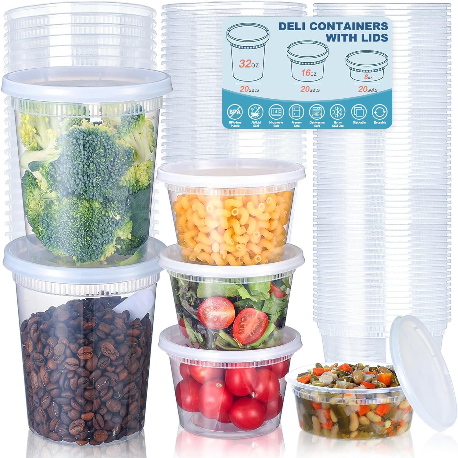Food Storage Eco Friendly - 24 шт. контейнеры для хранения продуктов