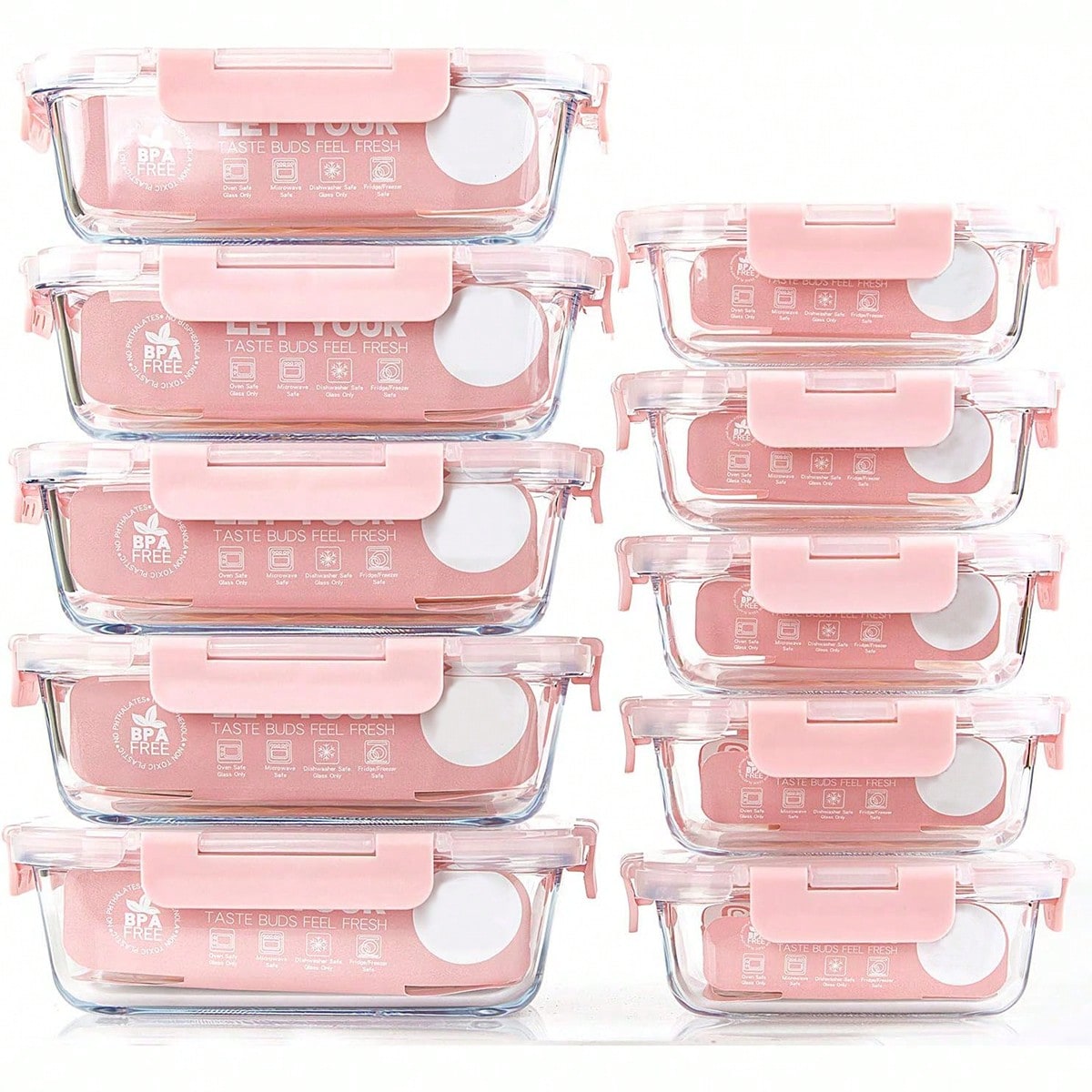 Storage Food Prep - Набор из 10 стеклянных контейнеров для