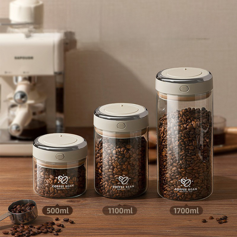 Food Storage Glass Containers - Вакуумный контейнер для кофейных зерен 500/1100/1700