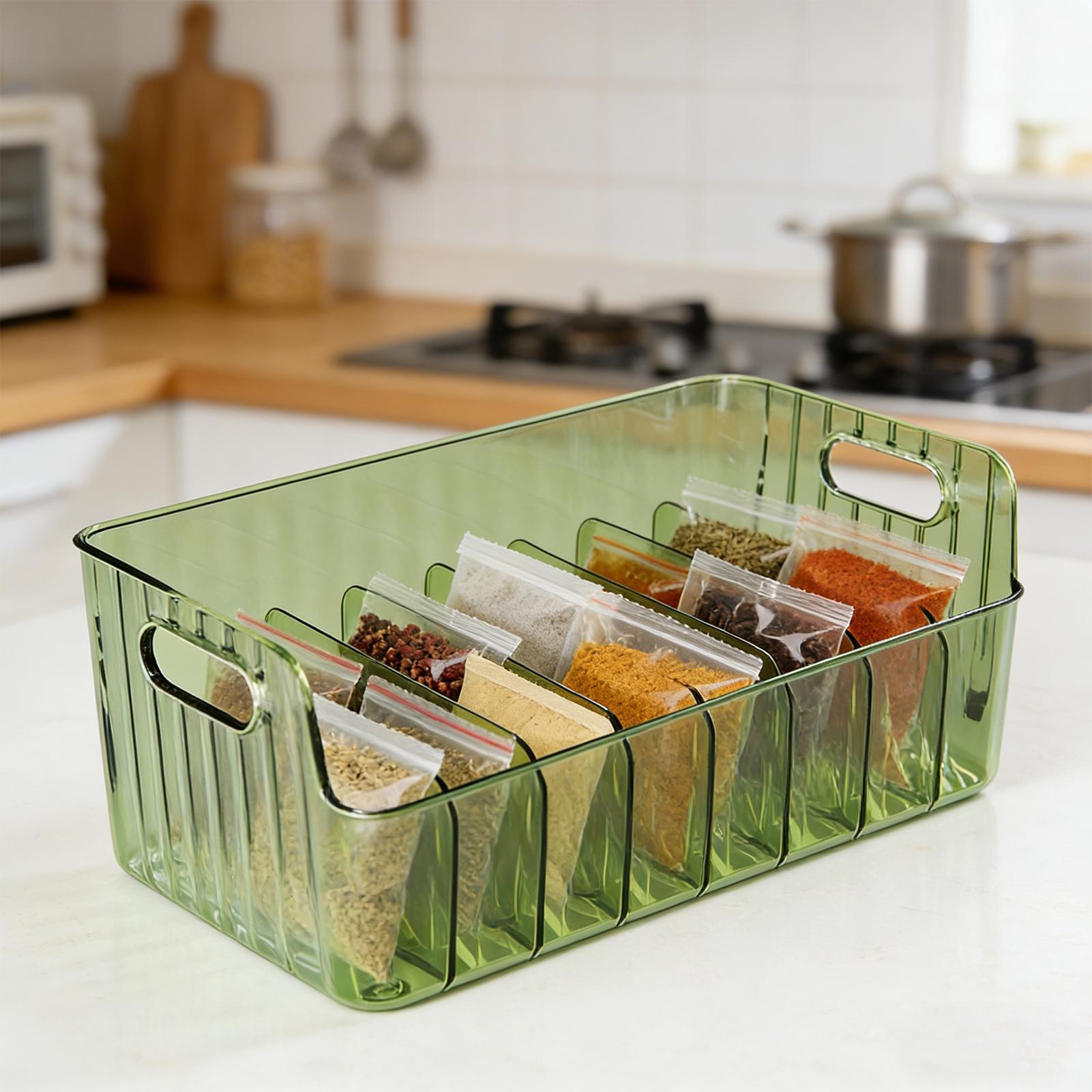 Food Storage In Cabinets - Прозрачная многосекционная полка для специй, органайзер