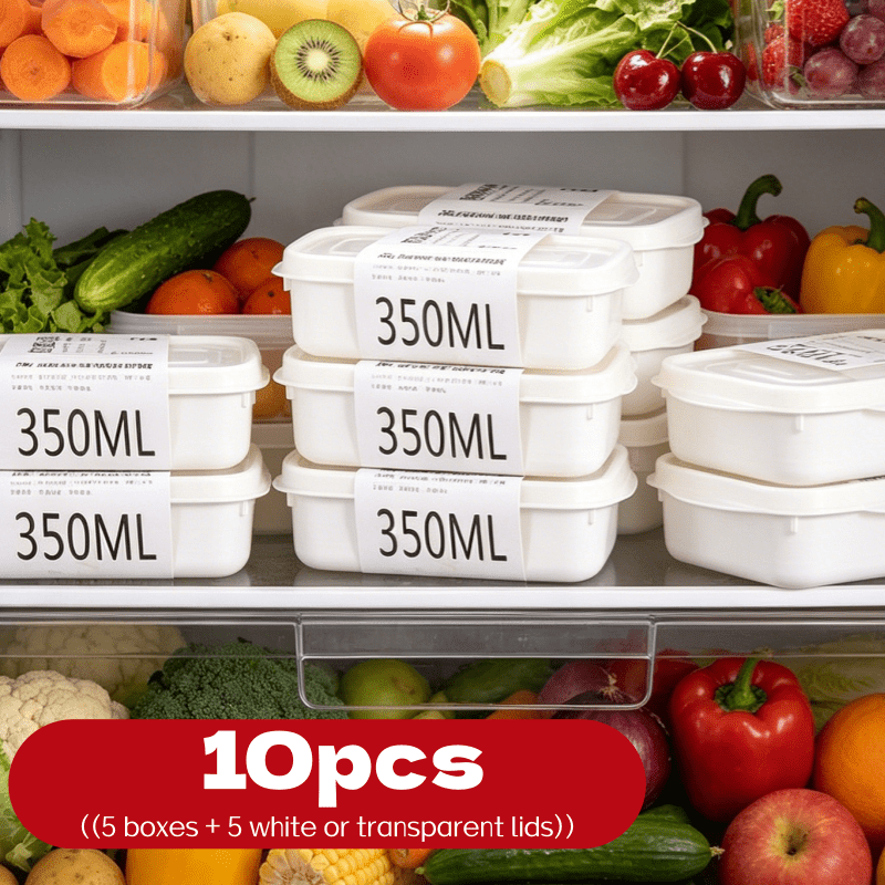 Food Storage Square Containers - Набор из 10 многоразовых штабелируемых контейнеров