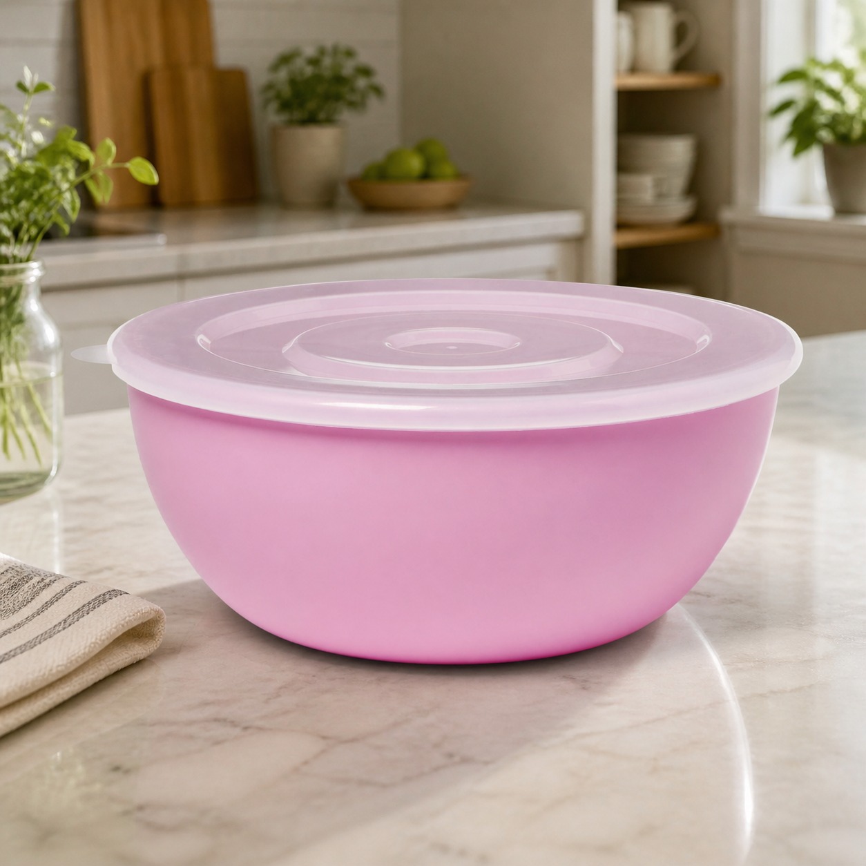 Storage Food Prep - Розовая миска с подходящей крышкой, прочный