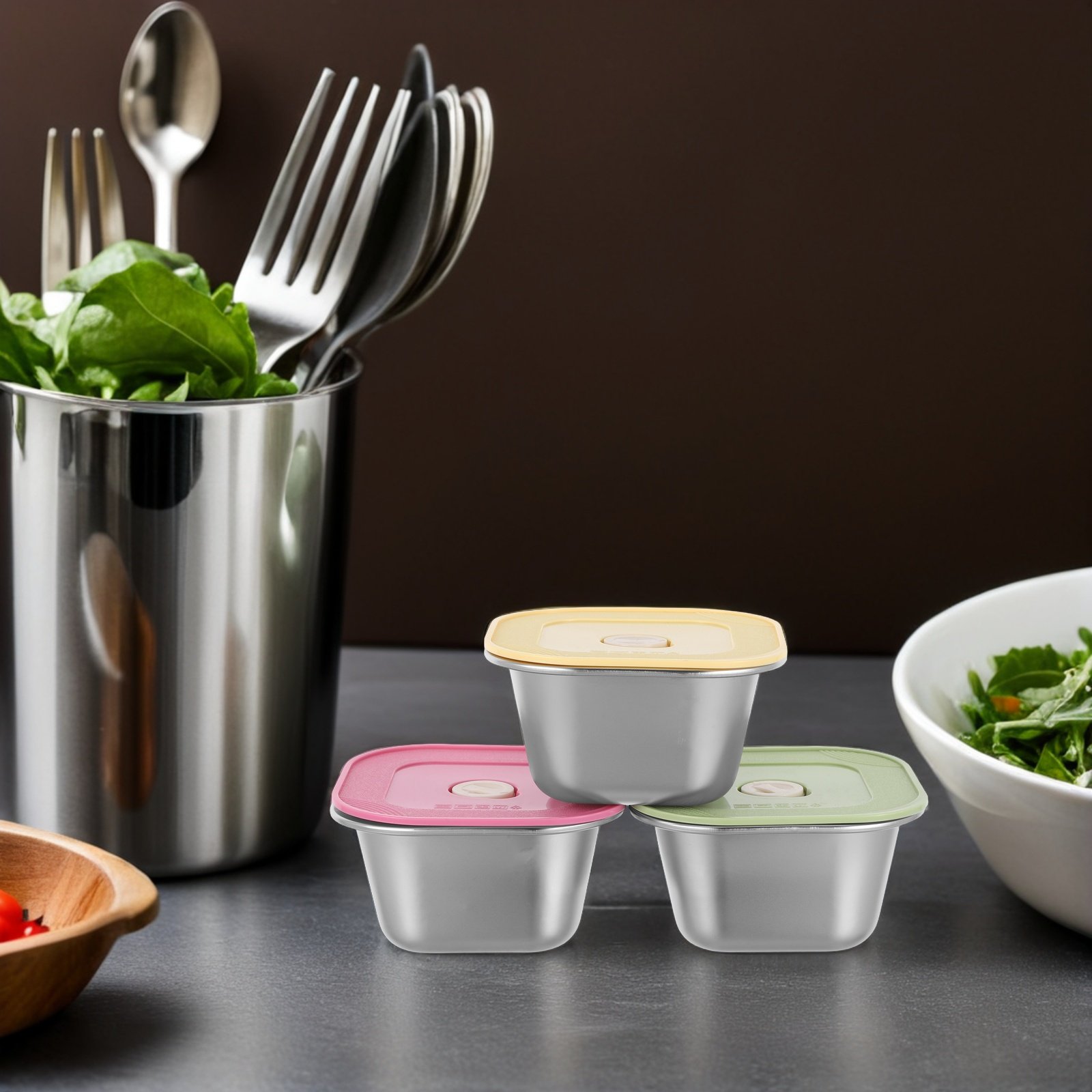 3 шт. контейнеров для закусок  – обзор и цена Stainless Lunch Box
