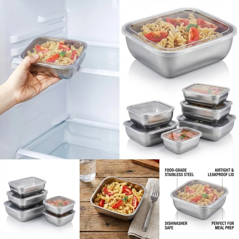 Набор из 6 герметичных контейн – обзор и цена Stainless Lunch Box