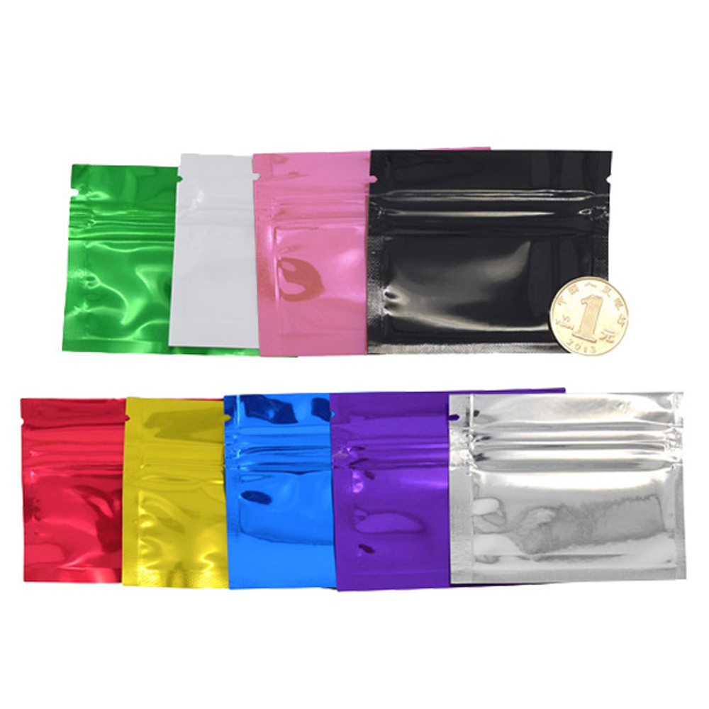 100 шт красочные глянцевые Алю – обзор и цена Food Storage Bags Zip Lock Pouch