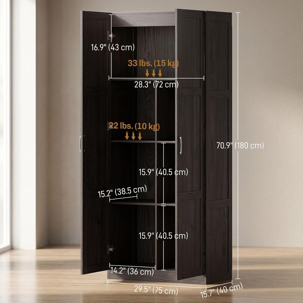 HOMCOM 71-дюймовый высокий кух – обзор и цена Food Storage In Cabinets