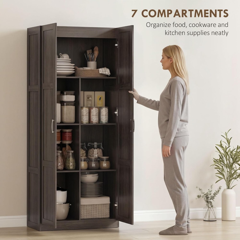 HOMCOM 71-дюймовый высокий кух – обзор и цена Food Storage In Cabinets