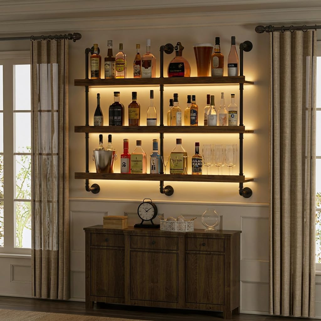 Настенная винная полка с LED-п – обзор и цена Food Storage Shelving