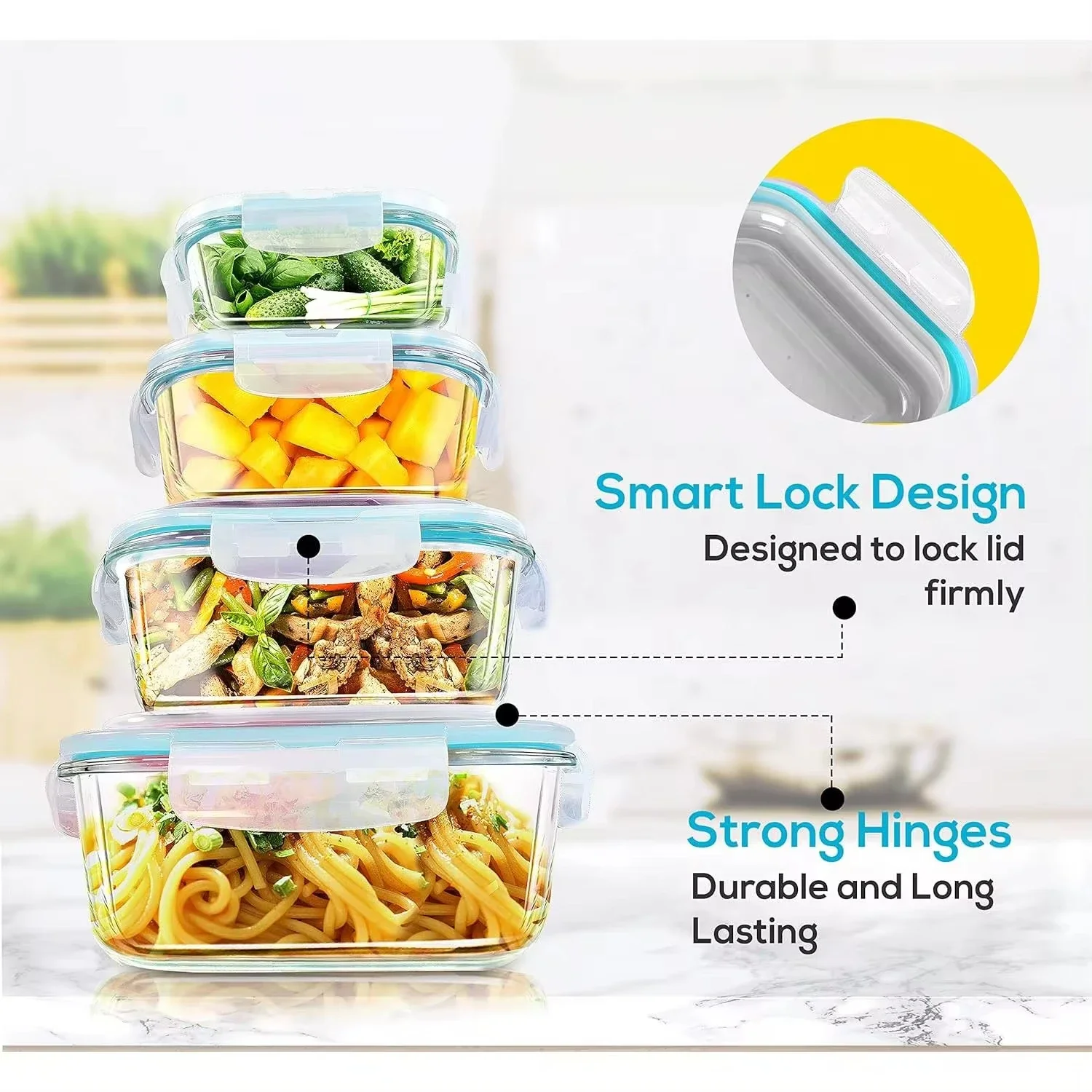 Стеклянный ланч-бокс Контейнер – обзор и цена Food Storage Glass Containers