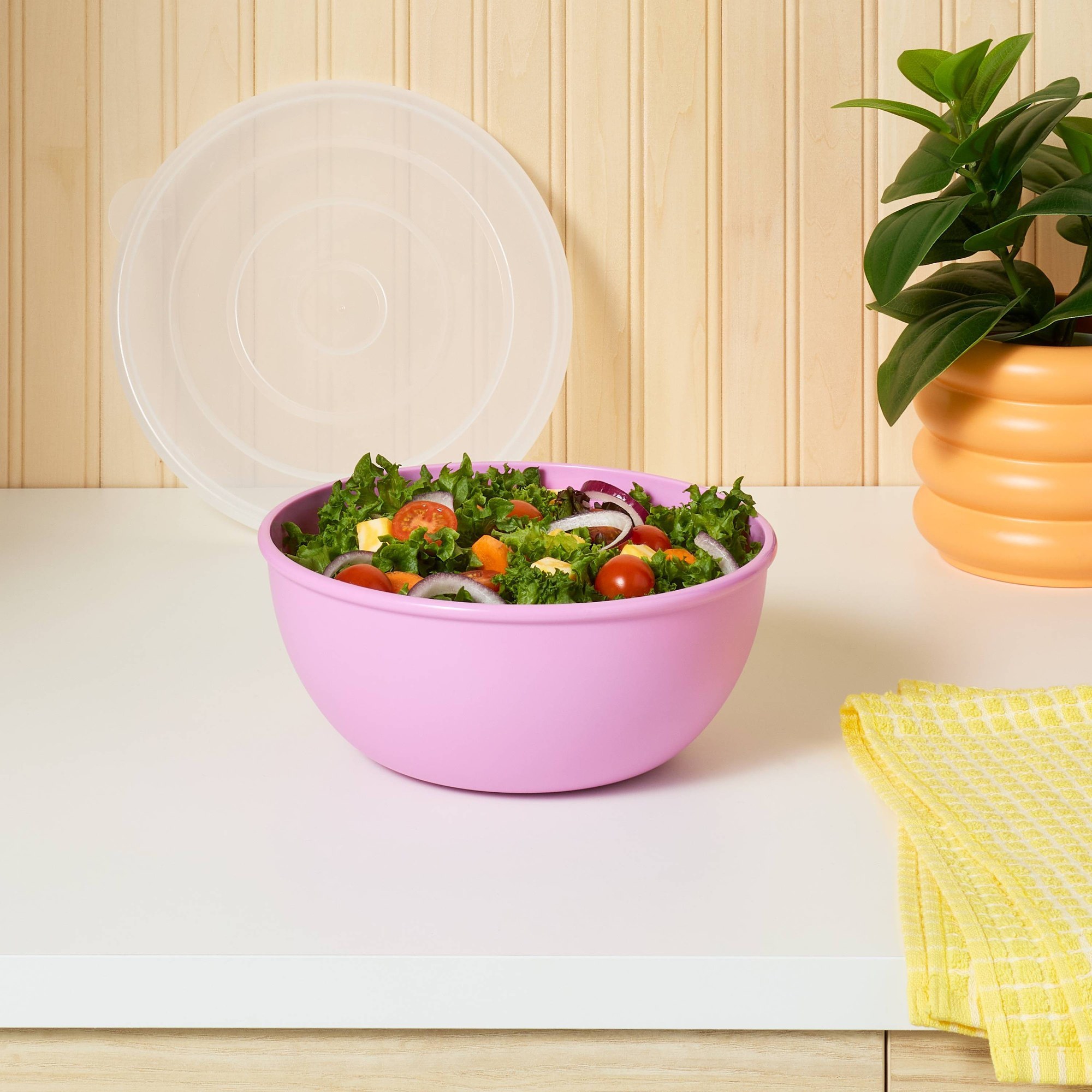 Розовая миска с подходящей кры – обзор и цена Storage Food Prep